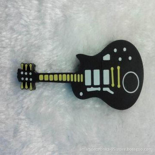 Rubber Guitar USB Flash Drives, 64MB-128GB Capacity